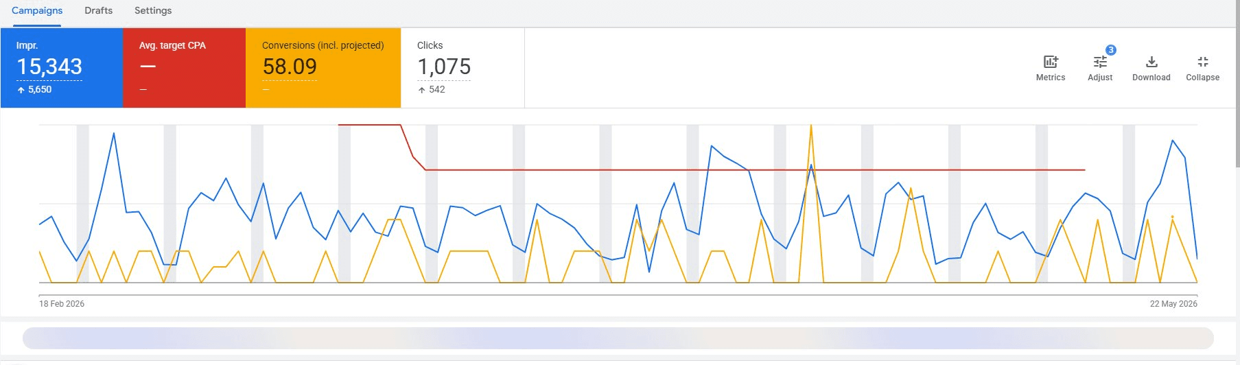 Risultati campagna Google Ads